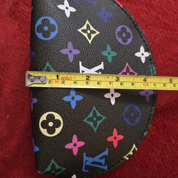 Luxury-Inspired Black Multicolor Monogram Cosmetic Pouch Trio - Picture 7 of 9